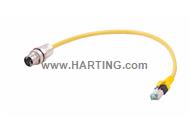 M12 X-cod PFT f - RJ45 PUR 0.5M