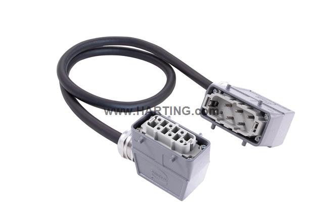 Han 6 B-E CA lever m/f ang/ang PVC,1m