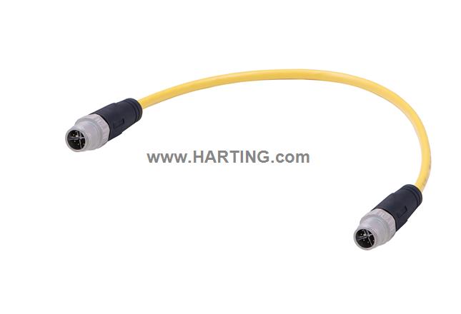 M12 X-cod 8-pol st/st m/m PUR 0.5m
