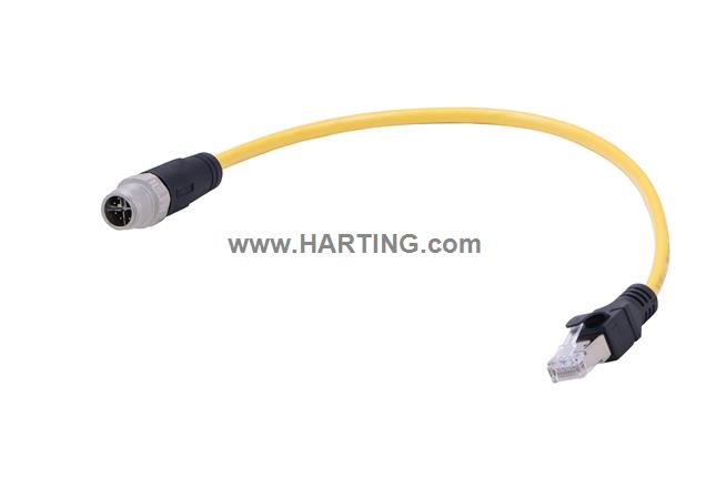 M12 X-cod 8-pol st m - RJ45 PUR 10m