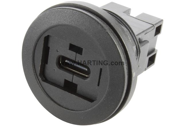 hart-por USB Type C-C coupler black