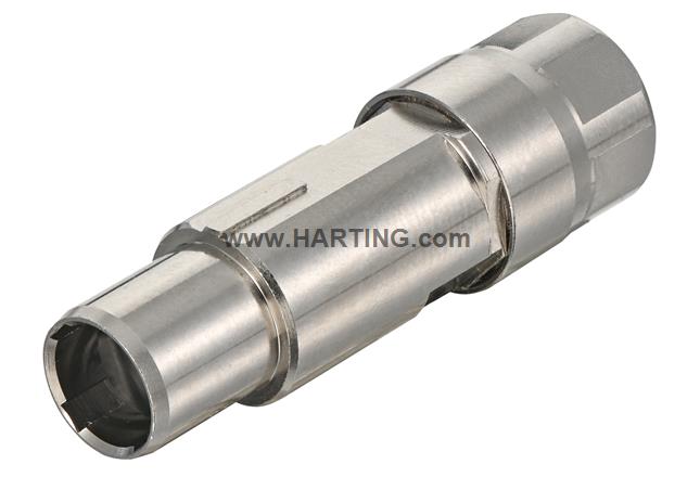 Han M12 Crimp D-coded male met union nut