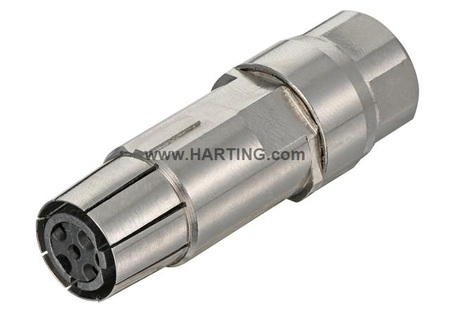 Han M12 Crimp D-coded female metal nut