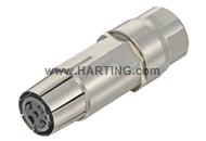 Han M12 Crimp D-coded female metal nut