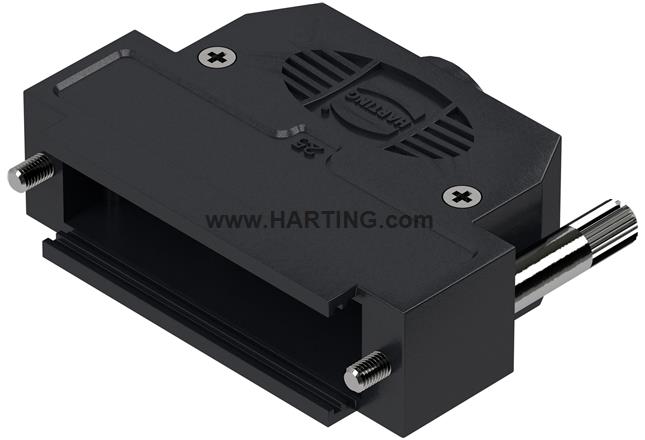 D-Sub 25P plast hood 1str-ent kn M3 l
