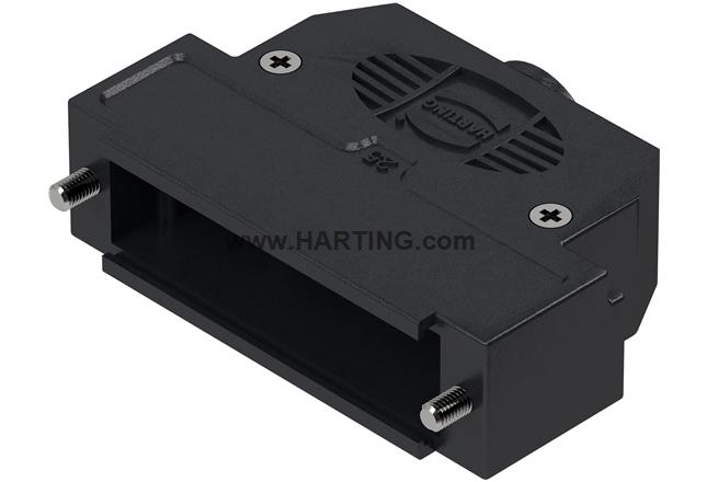 D-Sub 25P plast hood 1str-ent slo 4-40 s