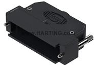 D-Sub 50P plast hood 1str-ent kn 4-40 L