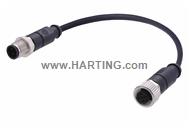 M12 A-cod 3-pol st /st m /f PUR 0.50m