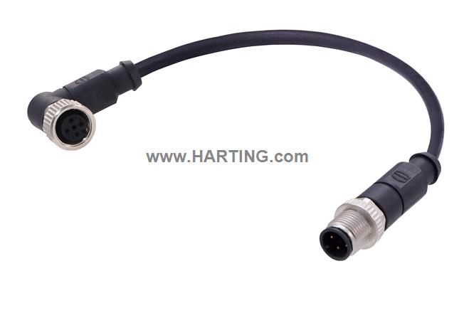 M12 A-cod 3-pol st /an m /f PUR 0.50m