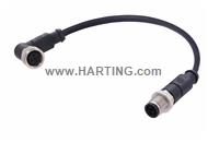 M12 A-cod 3-pol st /an m /f PUR 0.50m