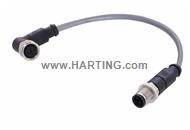 M12 A-cod 3-pol st /an m /f PVC 1.00m