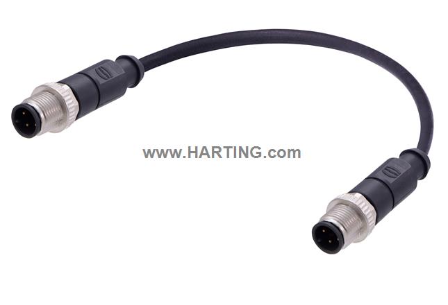 M12 A-cod 3-pol st /st m /m PUR 0.50m