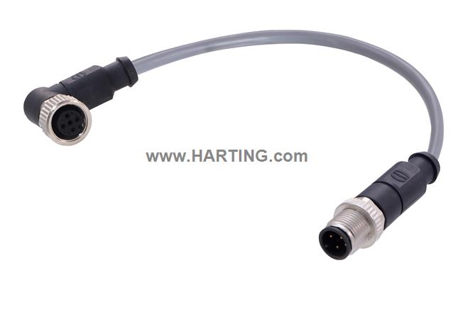 M12 A-cod 4-pol st /an m /f PVC 1.50m