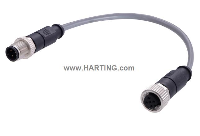 M12 A-cod 4-pol st /st m /f PVC 2.00m