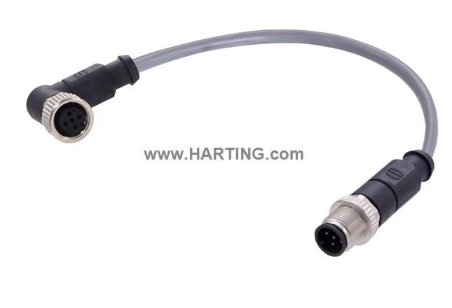 M12 A-cod 5-pol st /an m /f PVC 1.00m