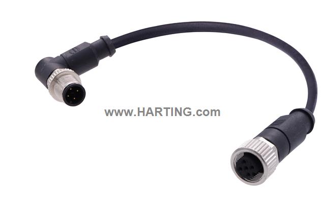 M12 A-cod 4-pol an/ st m/ f PUR 5.00m