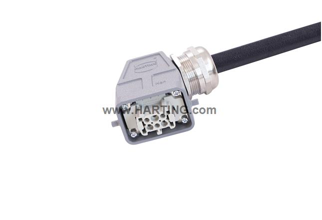 Han 6 B-E CA lever f/- ang/- PVC, 5m