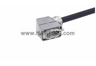 Han 10 B-E CA 2-lever m/- ang/- PVC, 1m