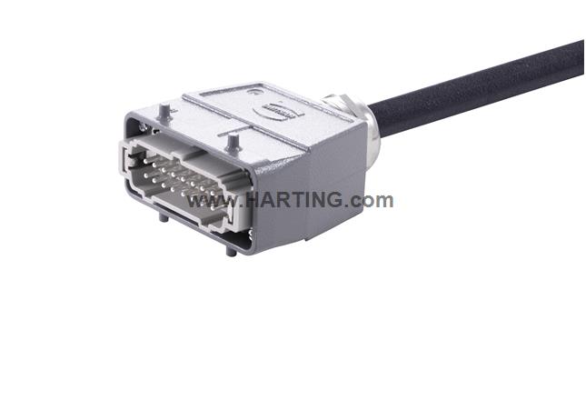 Han 16 B-E CA 2-lever m/- st/- PVC, 1m