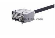 Han 16 B-E CA 2-lever f/- st/- PVC, 1m