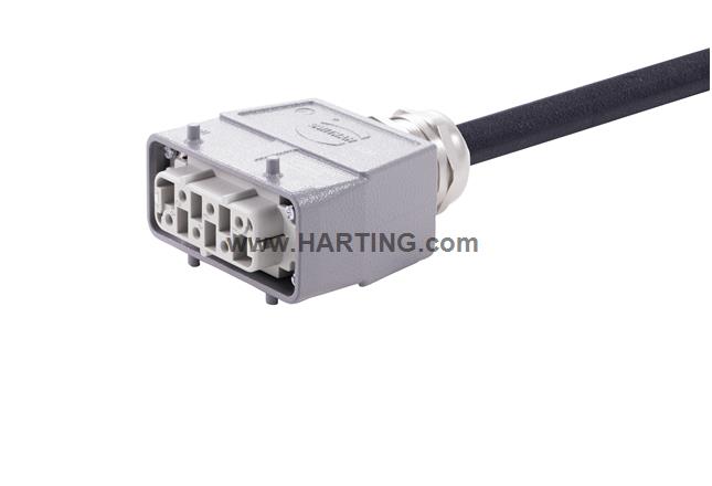 Han 6B-E CA lever f/- st/- PVC, 1m