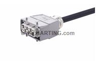 Han 6B-E CA lever f/- st/- PVC, 1m