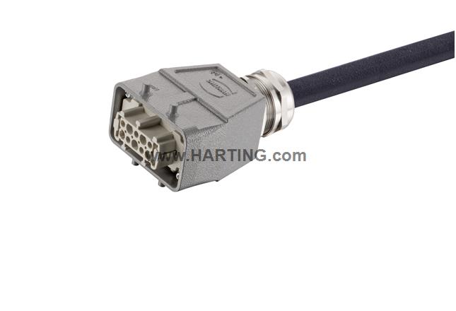 Han 10 B-E CA 2-lever f/- st/- PVC, 1m