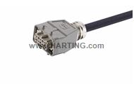 Han 10 B-E CA 2-lever f/- st/- PVC, 1m