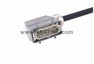 Han 16 B-E CA 2-lever m/- ang/- PVC, 1m