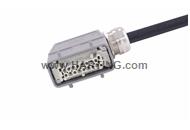 Han 16 B-E CA 2-lever f/- ang/- PVC, 1m