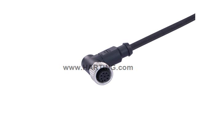 M12 A-cod 8-pole an/- f/- PUR 0.5m