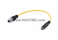 SPE M12 st - IP20 2xAWG22/7 PUR 0.3m