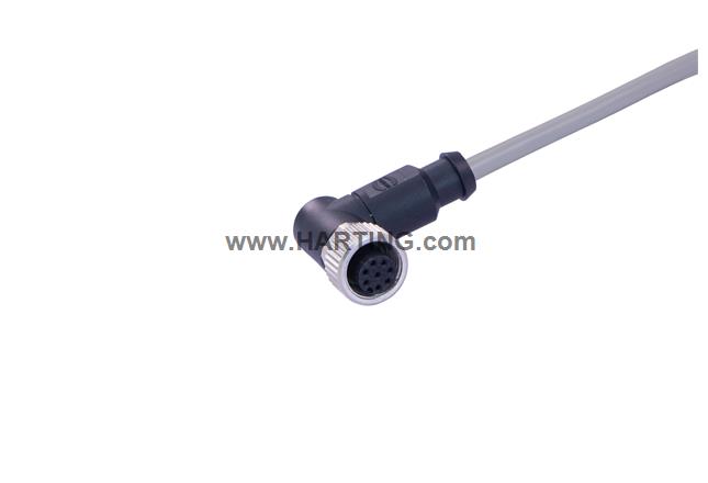 M12 A-cod 8-pole an-/ f/- PVC 2.0m