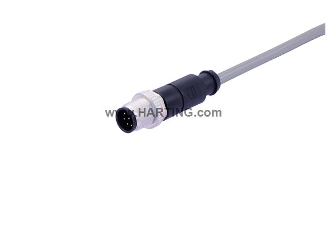 M12 A-cod 8-pole st/- m/- PVC 0.5m