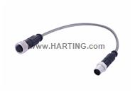 M12 A-cod 8-pole st/st m/f PVC 7.5m