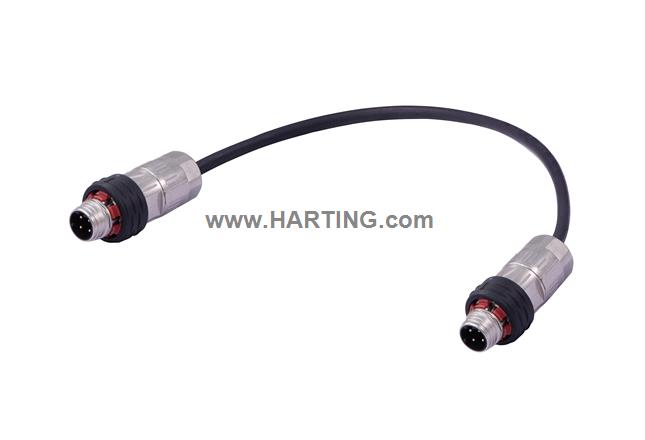 M12 D-cod 4-pol st/- m/- PPi Rail 1.0m