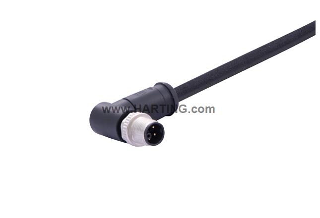M12 K-cod 4+PE an/- m/- PUR 1.0m