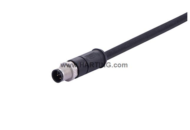 M12 K-cod 4+PE st/- m/- PUR 1.0m