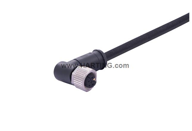 M12 L-cod 4-pol an/- f/- PUR 5.0m