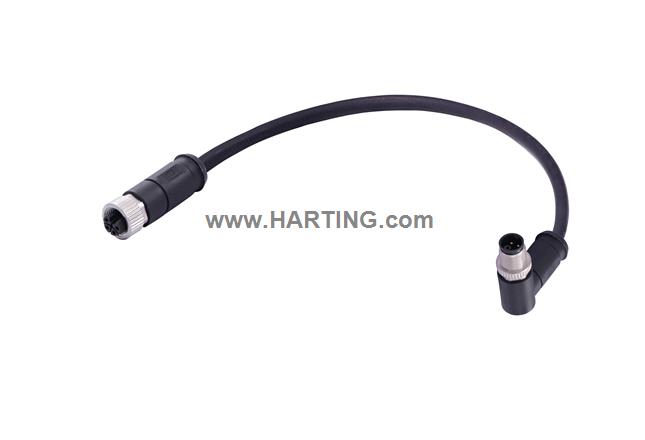 M12 L-cod 4-pol st/an f/m PUR 10m